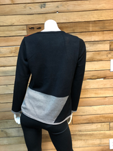 Load image into Gallery viewer, Geometric Knit Sweater in Black, Sunset Rust, and Gray
