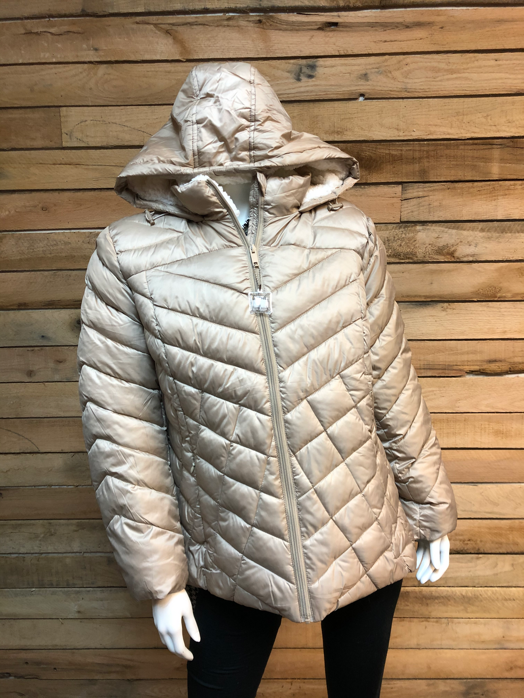 Tendy Gold Quilted Puffer Coat