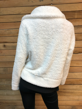 Load image into Gallery viewer, True White Zip Sherpa Jacket
