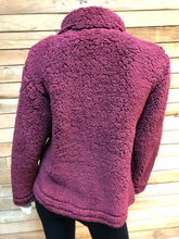 Load image into Gallery viewer, Maroon Sherpa Jacket
