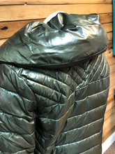 Load image into Gallery viewer, Green Puffer Jacket with Puff Collar
