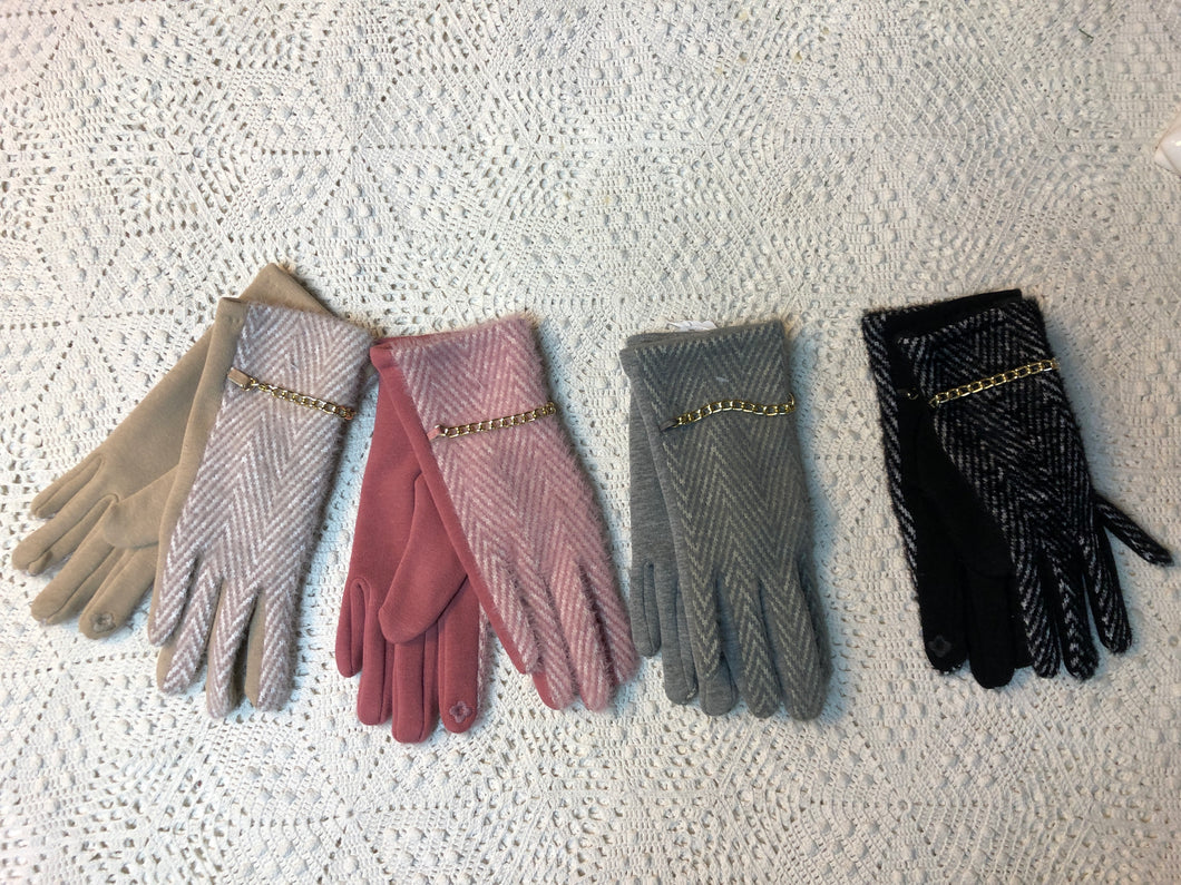 Stitched, Chained Gloves- four color options