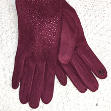 Load image into Gallery viewer, Scattered Rhinestone, Suede Gloves- six color options
